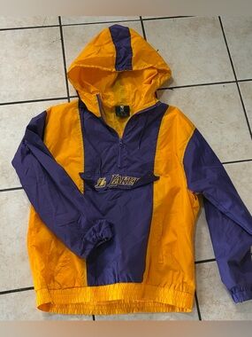 Vintage NBA Lakers Pullover Hooded Windbreaker Men’s Sz Small